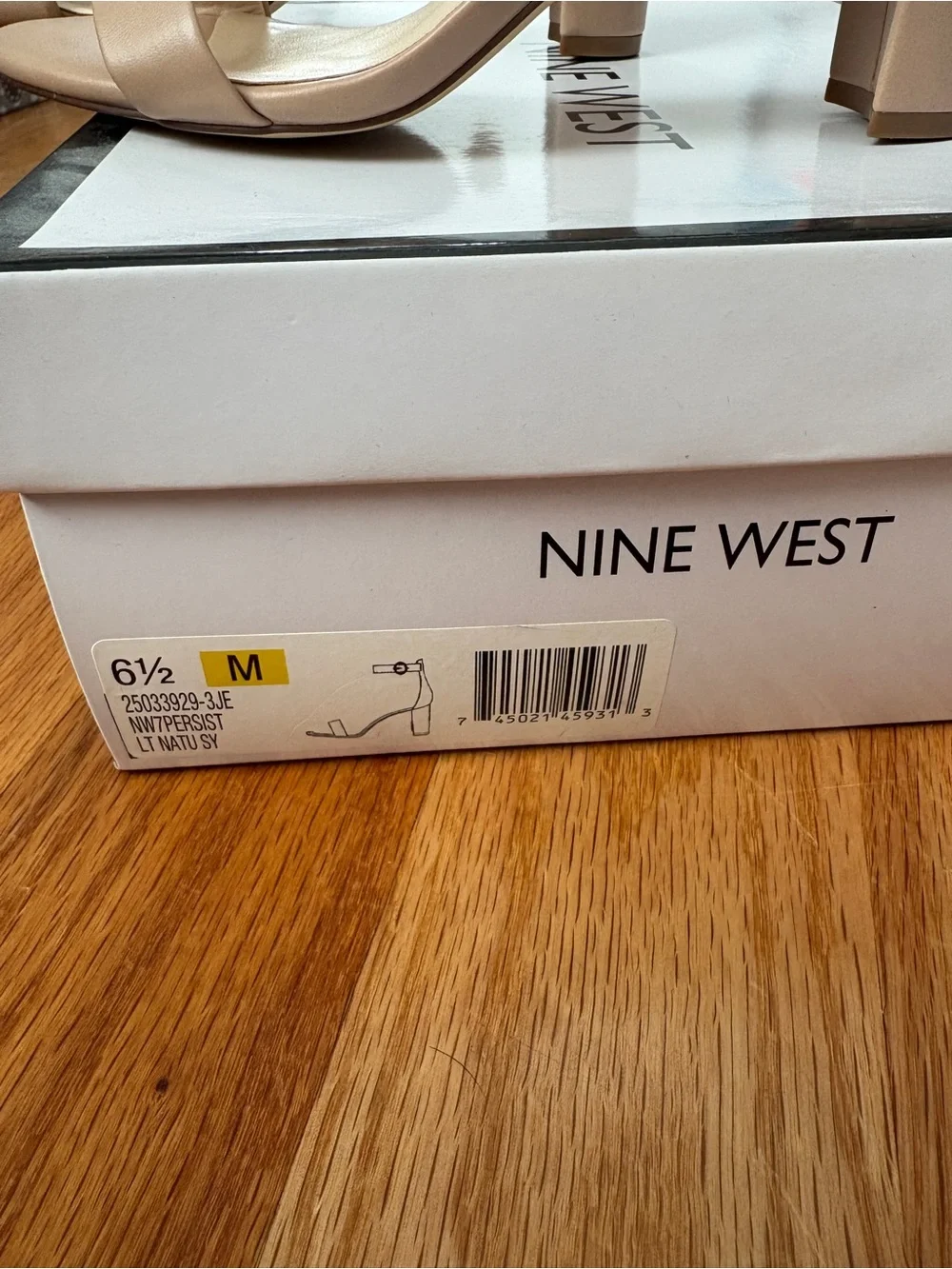 Nine West Beige Ankle-Strap Heeled Sandals